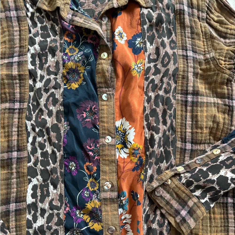 Johnny Was Workshop cotton button down size XS - image 3